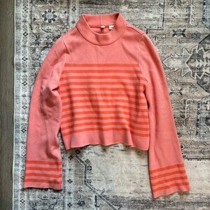 Anthropologie moth striped bell sleeve sweater size S